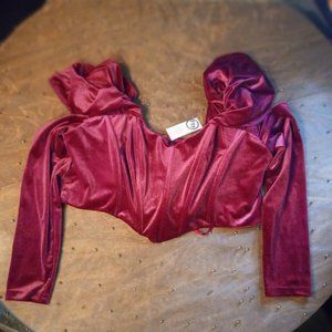 Velvet off the shoulder Corset top